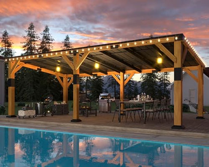 12x24x8.2 FT Heavy Duty Cedar Wood Carport for 2 Cars (12x24x8.2 FT)