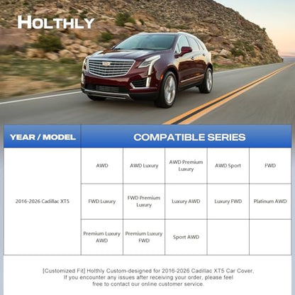 10 Layers SUV Car Cover Custom Fit for Cadillac XT5 (Black Gray / Custom Fit for Cadillac XT5/SRX)