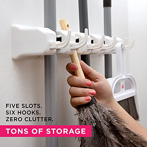 EXTRA GRIP Mop & Broom Holder Wall Mount (2 Pack / White)