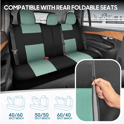 PolyPro Car Seat Covers Full Set in Mint on Black (Mint)