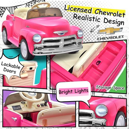 12V Kids Ride on Car Licensed Chevrolet 3100 (12v Pink)