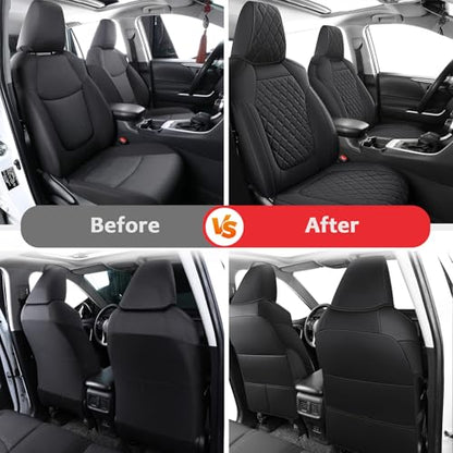 Rav4 Seat Covers Full Set for 2019 (Black / 2019-2025 RAV4 Hybrid(Non XSE&2022-2025 SE Hybrid))
