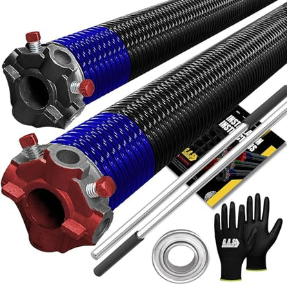 Garage Door Torsion Springs 262x2x38 for Left and Right Side of Garage Door with Winding Bars (262x2x38 / Pair)