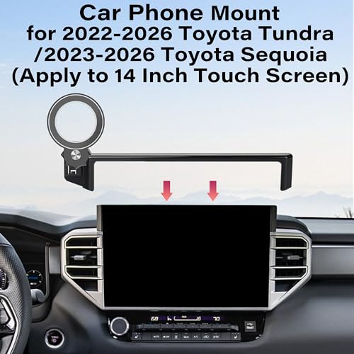 Car Phone Holder for 2022 (for 2022-2026 Tundra/2023-2026 Sequoia (14 Inch))