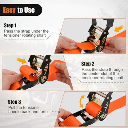 Wheel Chock Tie Down Kit with 4Pcs E Track Ratchet Straps (4Pcs E-Track Straps + 8Pcs Wheel Chock)