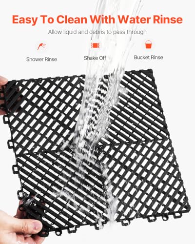 Interlocking Drainage Mat (Black / 12 x 12 inch)