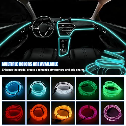 EL Wire Car LED Strip Lights (Ice Blue / 16.5FT)