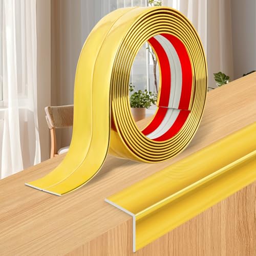 Wall Corner Protector Moulding Trim Peel and Stick (Gold / 1.6 In x 10 Ft)