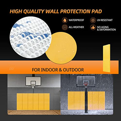 4 Pack Wall Protection Pads 2" Thick Foam Wall Padding (60" x 20" x 2" / 4 PACK / YELLOW)