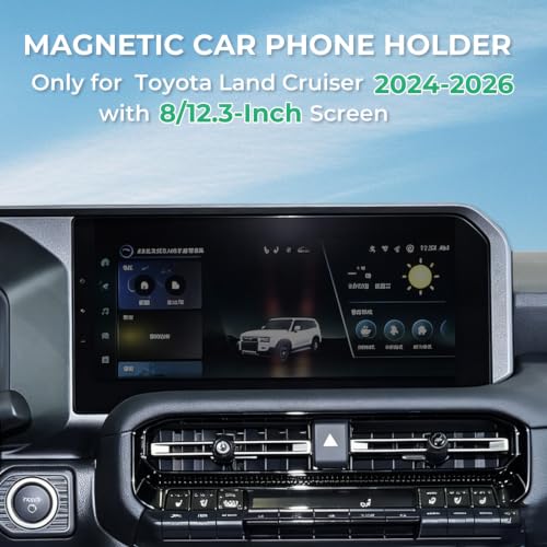 Car Phone Holder for Toyota Land Cruider 2026 2025 2024 with 8 (Fit for 2024-2026 Land Cruiser, 8/12.3-Inch)