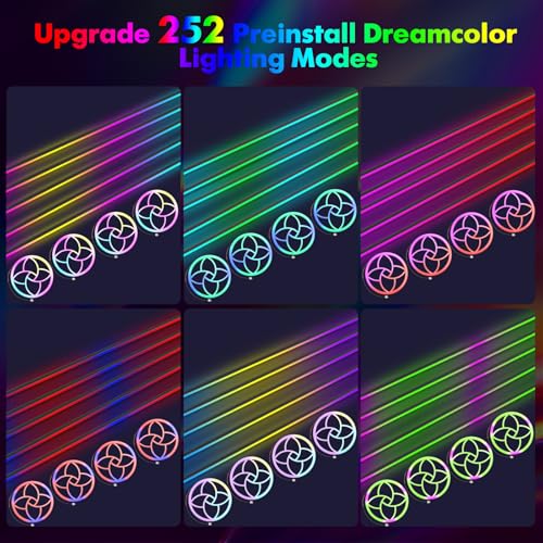Dreamcolor Acrylic Car Interior Lights 22 in 1 RGB LED Strip Lights APP Control Zoned Control System 252 Color Modes DIY Fiber Optic Ambient Lighting Kits Music Car Neon Light Kits New Version (dreamcolor 22 lights(new))