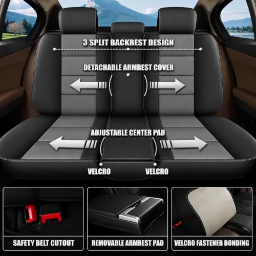 Car Seat Covers 5 Seats Set for Hyundai Veracruz 2007 (#018 Black&Gray / 10. Veracruz 2007-2012-5 Seat Covers Full Set)