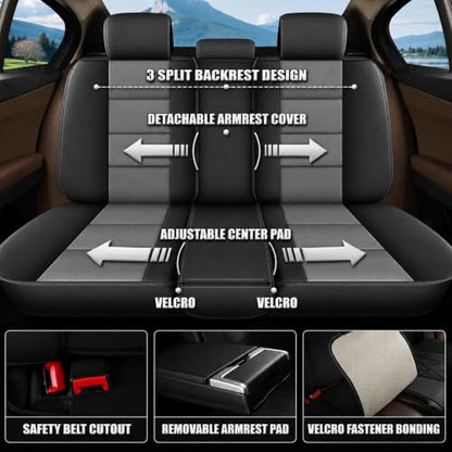 Car Seat Covers 5 Seats Set for Kia K5 2021 (#018 Black&Gray / 18. K5 2021-2026-5 Seat Covers Full Set)