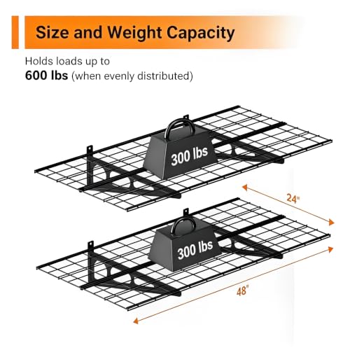 Garage Shelving (Black / 2 pack-2x4 ft)