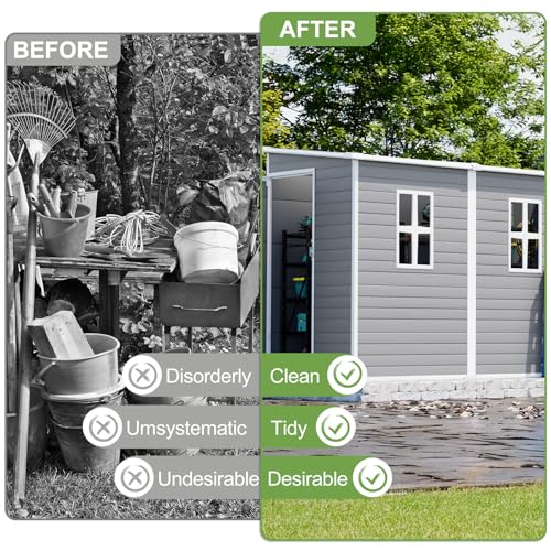 8x4x6 FT Resin Lean to Shed (Dove Grey)