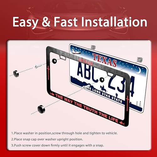 Jesus The Way The Truth The Life Christian License Plate Frame for US Cars (Jesus Christian)
