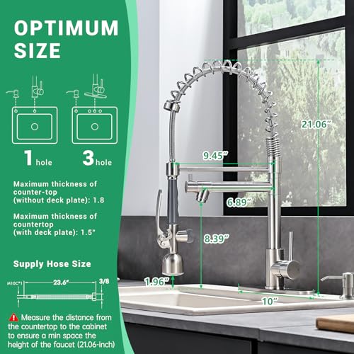 Commercial Kitchen Faucets with Pull Down Sprayer Brushed Nickel (Nickel)