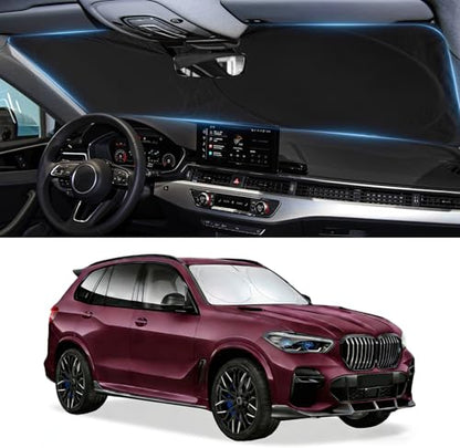 Windshield Sun Shade for BMW X5 2014 2015 2016 2017 2018 Window Sun Visor (Fit BMW X5 2014-2018)