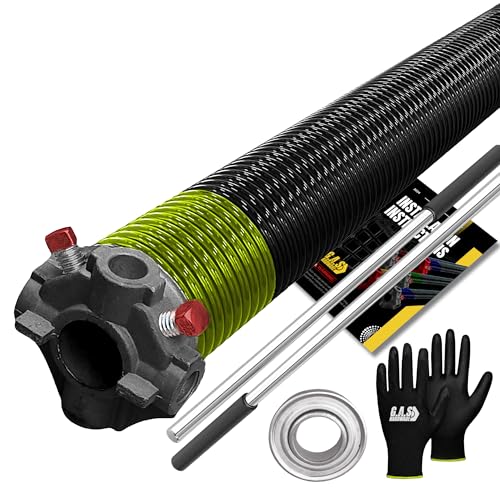 Garage Door Torsion Spring 207x2x20 Torsion Spring for Right Side of Garage Door with 1" Steel Bearing (207x2x20 / Black Cone (Right Side))