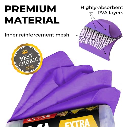 XL Shammy Towel for Car (Purple and Blue / 2 Pack (25” x 34”))