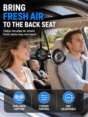 USB Car Fan for Backseat