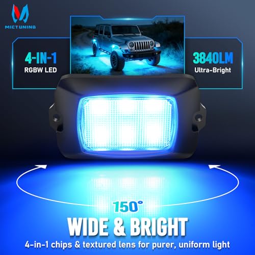 Q1 RGBW 12 Pod Rock Lights for Trucks with App & Remote Control (Rgbw 12 pods)