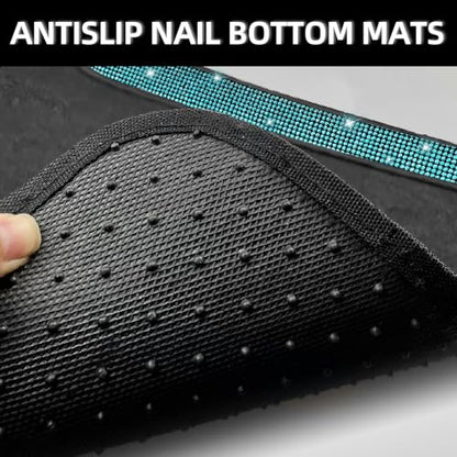 Aquamrine Bling Car Floor Mats Full Set (Aquamarine Diamond / Car Floor Mats (4 Pieces))