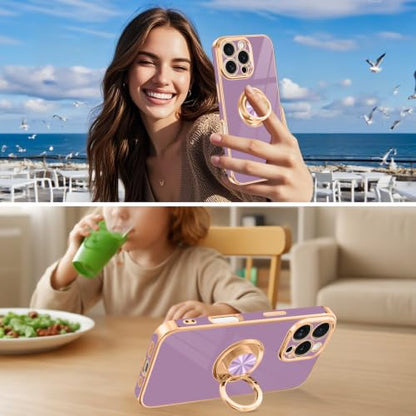 Designed for iPhone 16 Pro Max Case with Ring Stand Slim Purple (Purple / 6.9'' iPhone 16 Pro Max)