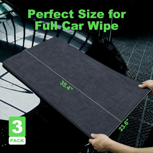 Car Drying Towels (New Car Towels - Dark Grey / 35.4" x 23.6" - 3pcs)