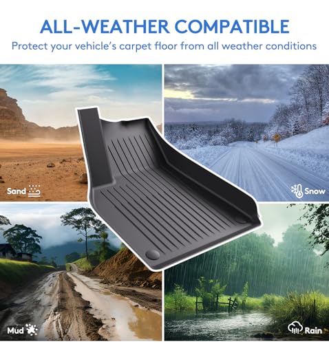 Floor Mats Fits for Tesla Model Y 5 (3 PCS for Tesla Model Y 5-Seat 2020-2024)