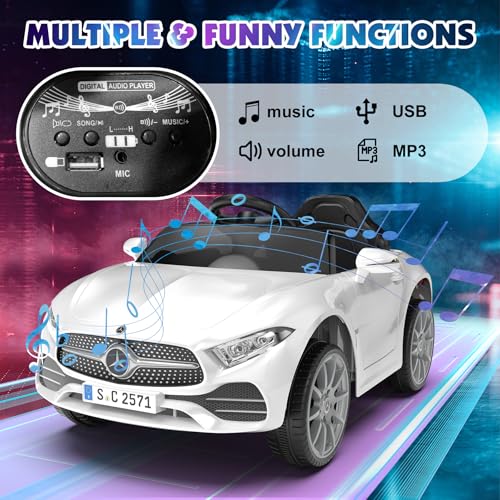 Battery Powered Electric Car Ride On Vehicle Double Doors (Sc-white)