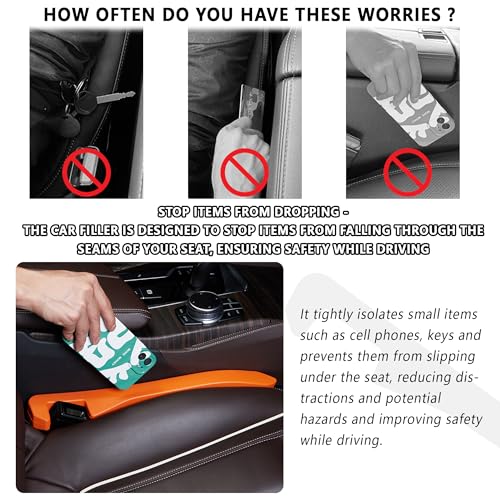 Car Seat Gap Filler 2 Pack (Orange/2pcs)
