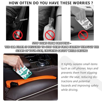 Car Seat Gap Filler 2 Pack (Orange/2pcs)