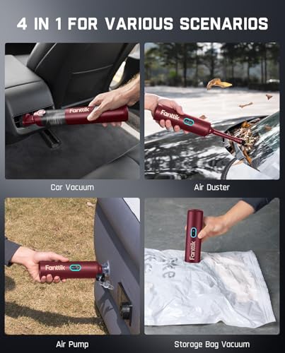 Slim V8 APEX Cordless Car Vacuum & Air Duster (Red)