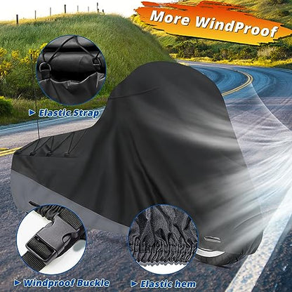 Motorcycle Cover for Touring Models Outdoor All Weather Protection (Side Box)