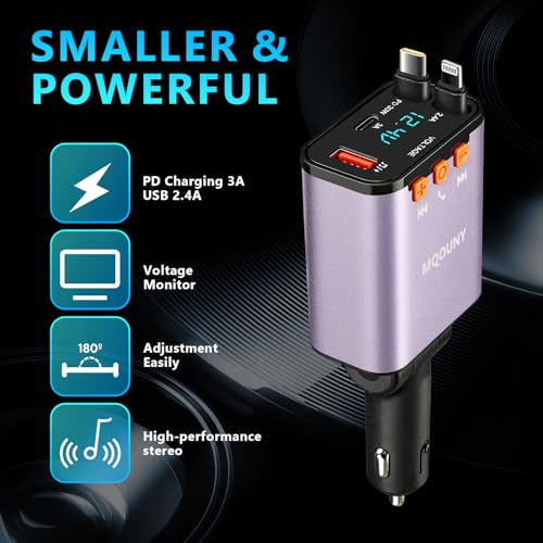 Retractable Car Charger (Purple)