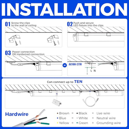 LED T5 Shop Light 3FT (6500k Super Bright White / 3 Feet)