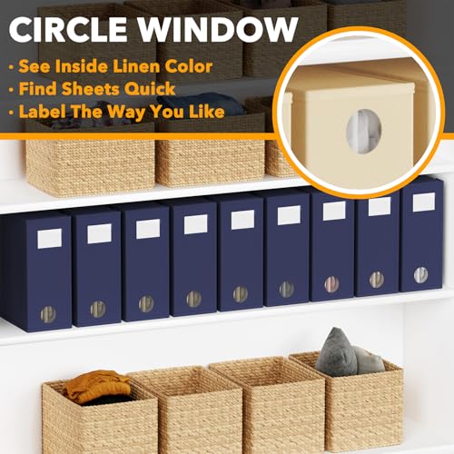 9 Pack Bed Sheet Organizers and Storage (9 pack / Navy Blue)