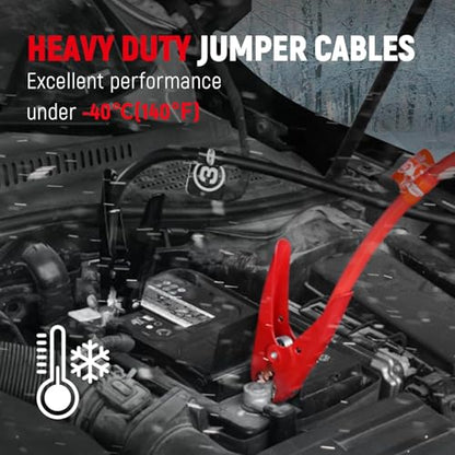 1 Gauge 25 Feet Heavy Duty Jumper Cables for Car (1 Gauge, (25FT) Standard Connector)