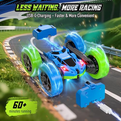 Upgraded RC Car for Kids (Blue&green / Pro (USB-C & Modular Battery))