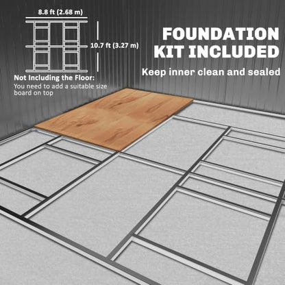 11' x 13' Outdoor Storage Shed (Light Gray / 11' x 13')