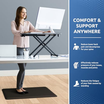 Kitchen Mat Cushioned Anti Fatigue Rug Standing and Comfort Floor Mats (Chocolate / 28"L x 17.3"W x 0.5"Th)