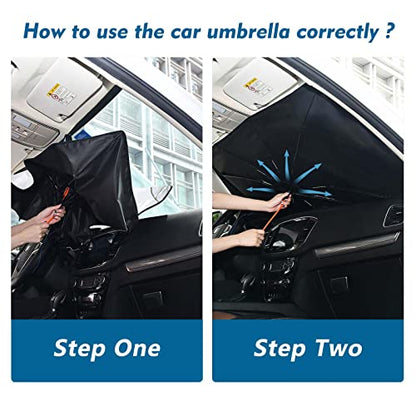 Cat Eyes Car Windshield Sun Shade Umbrella Sun Visor Windshield Shade Sunshades Vehicle Cover for Most Vehicles Foldable Car Umbrella Sunshade Sun Visor Protector Cover (One Size / Cat Eyes)