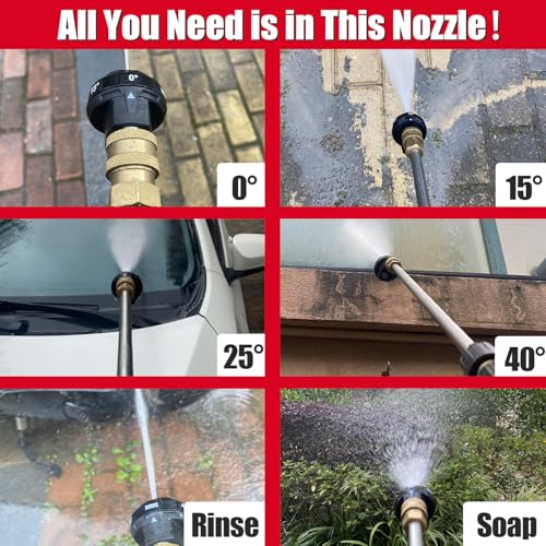 MeteorBlast 6 in 1 Quick Change over Adjustable Pressure Washer Nozzle Tips (Orifice 2.5)