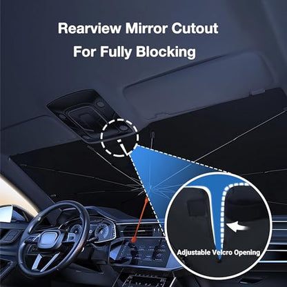 Funny Animal Car Windshield Sun Shade Umbrella (Shark-1)