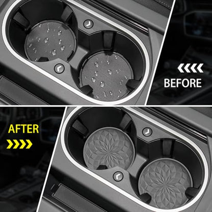 Car Coasters for Cup Holders [4 Pack] (4pack-dark Grey)