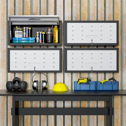 Metal Wall Cabinet (Black/Grey / Upflip Door-H13.5")