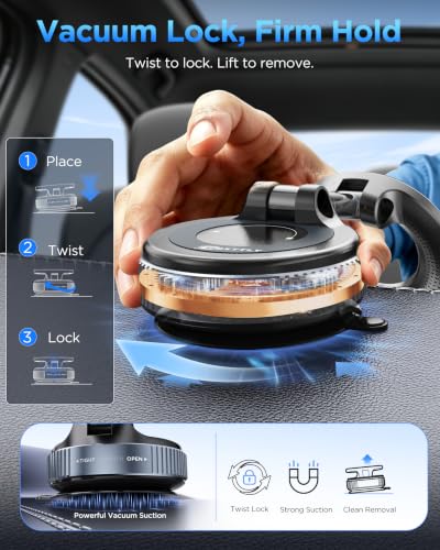 Vacuum Magnetic Phone Holder (Black)