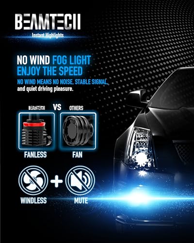 H11 Bulb H8 H9 Fog Light Fanless in Line 6500K White Pack of 2 (H11)