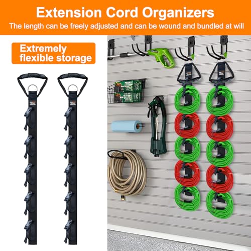 Extension Cord Organizer Adjustable 2 PCS with 5 Slots (Cable Straps-A04)